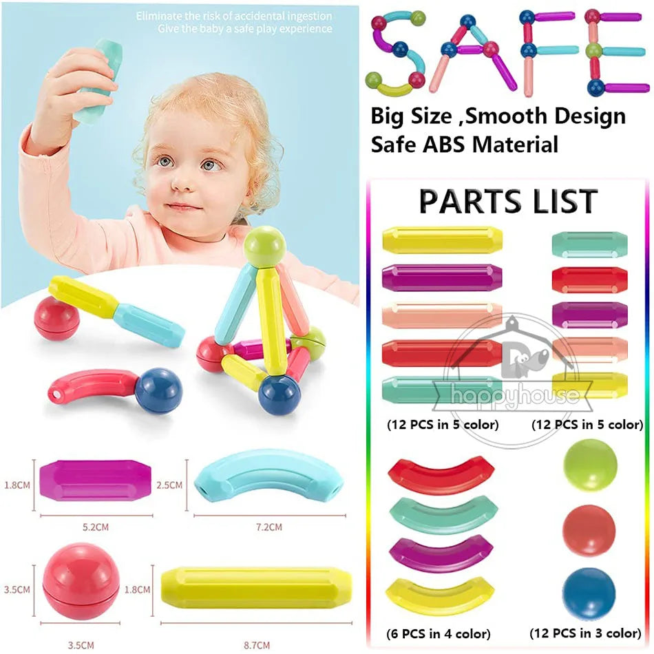 Jeu de construction magnétique pour enfants — Blocs éducatifs Montessori