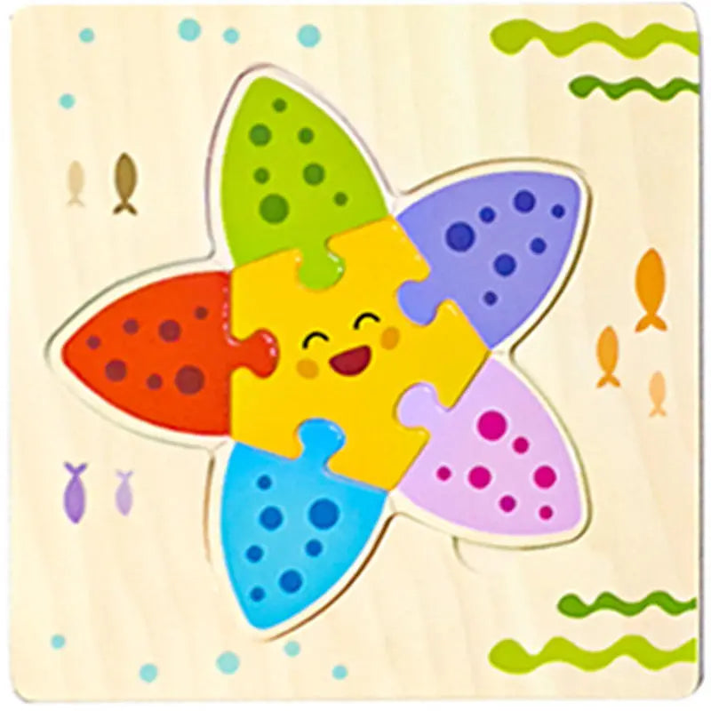 Puzzle 3D en Bois Montessori – Animaux Cartoon | Jouet Éducatif Enfant Dès 2 Ans