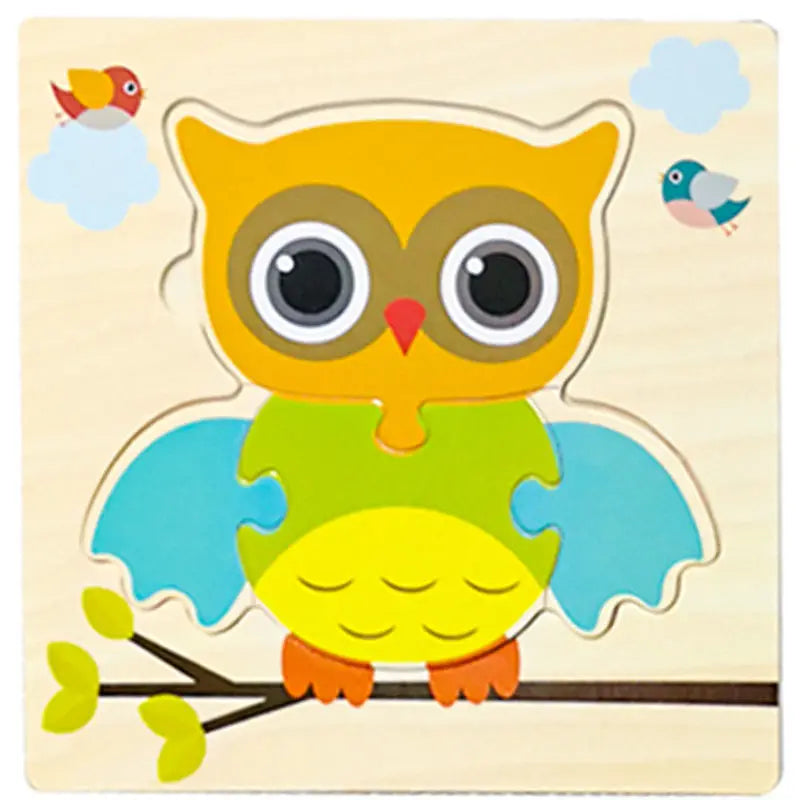 Puzzle 3D en Bois Montessori – Animaux Cartoon | Jouet Éducatif Enfant Dès 2 Ans