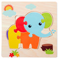 Puzzle 3D en Bois Montessori – Animaux Cartoon | Jouet Éducatif Enfant Dès 2 Ans