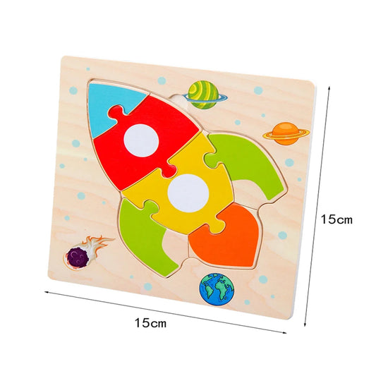 Puzzle 3D en Bois Montessori – Animaux Cartoon | Jouet Éducatif Enfant Dès 2 Ans