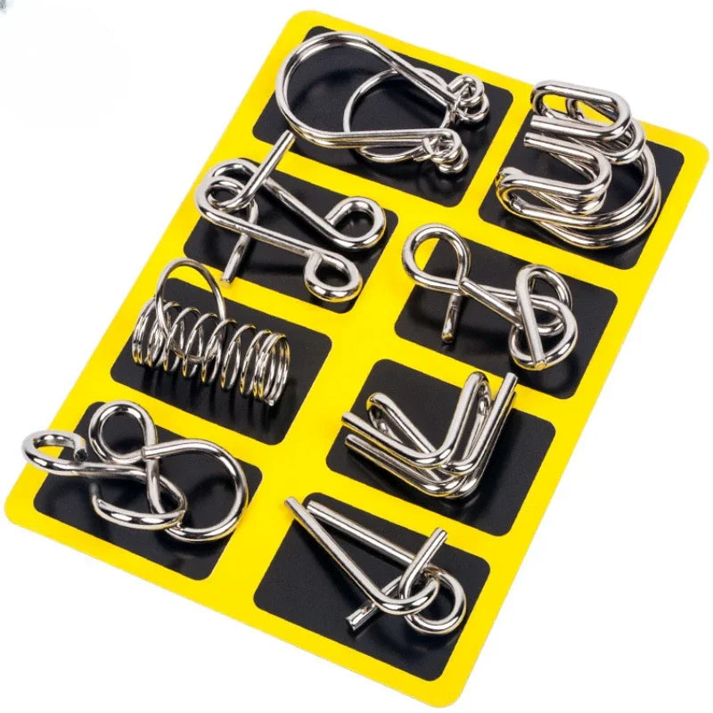 Lot de 8 casse-têtes métalliques pour enfants et adultes — Puzzle de logique