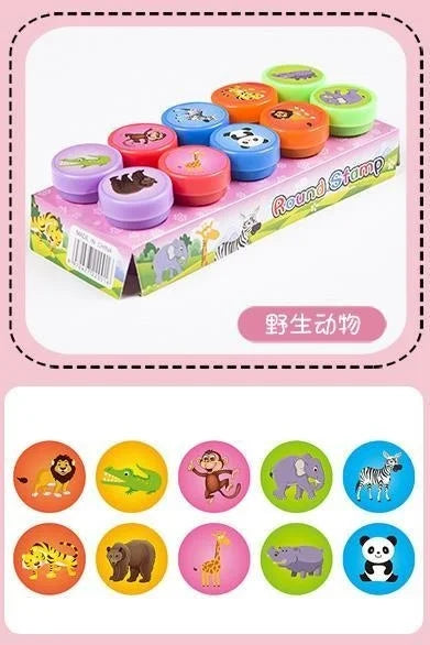 Lot de 10 tampons auto-encreurs pour enfants