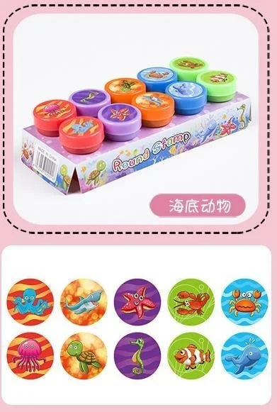Lot de 10 tampons auto-encreurs pour enfants