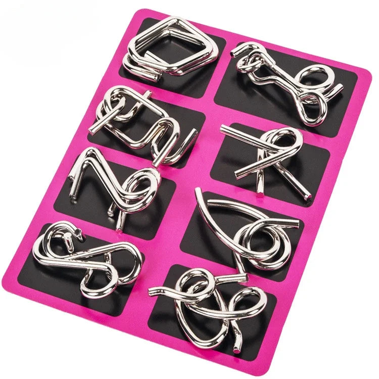 Lot de 8 casse-têtes métalliques pour enfants et adultes — Puzzle de logique