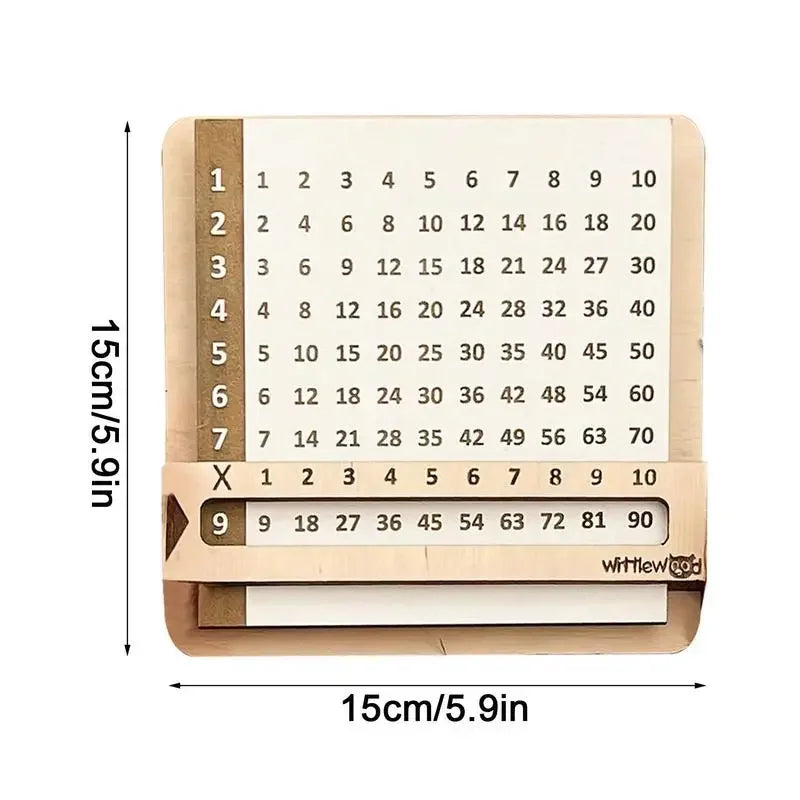 ✖️ Table de Multiplication en Bois Montessori – Plateau de Calcul Coulissant pour Apprendre les Tables | Jouet Éducatif (Certifié CE)
