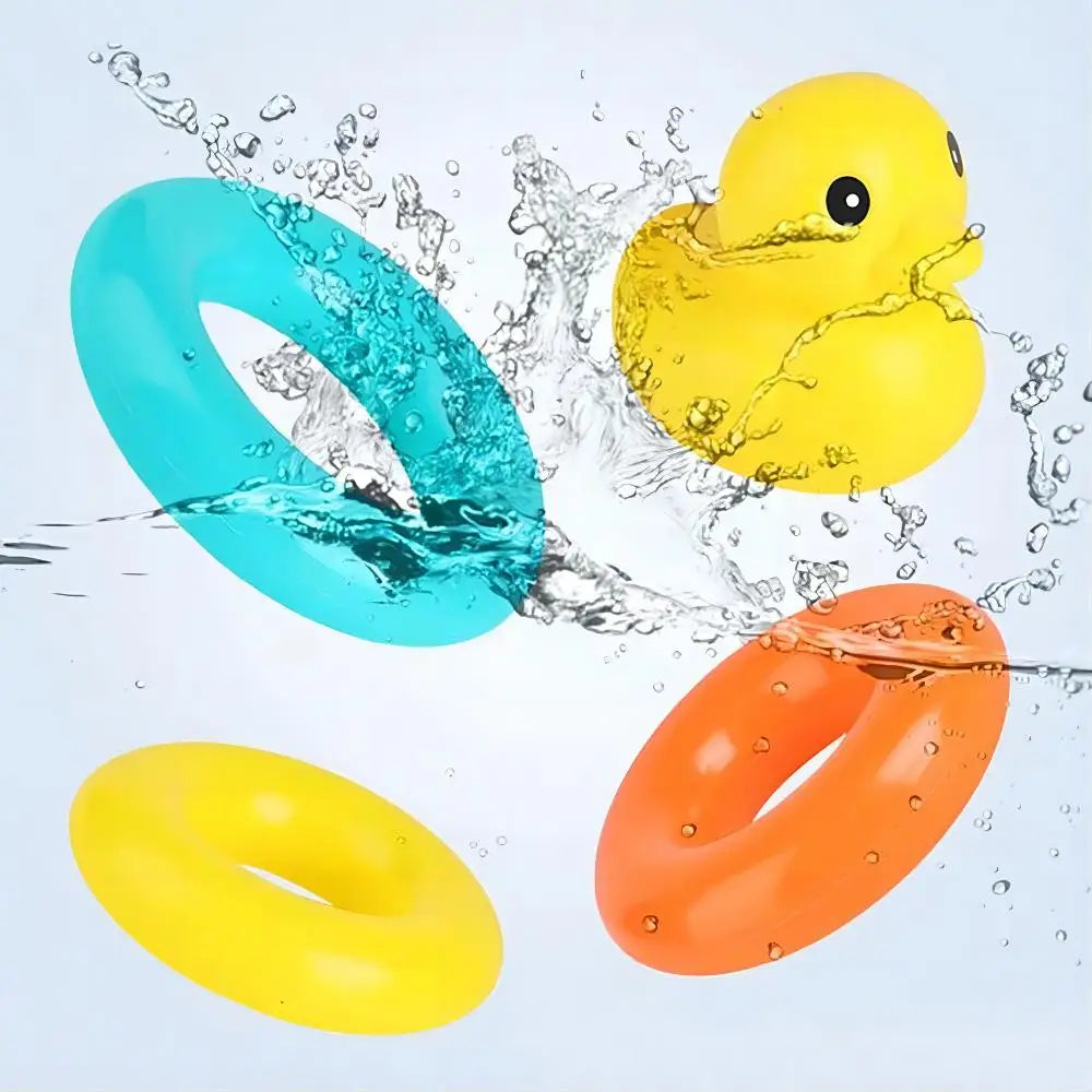 Tour d'Empilage Arc-en-Ciel Montessori – Jouet Éducatif Bébé avec Canard | Anneaux Colorés