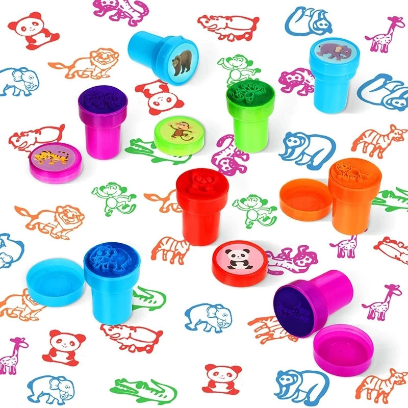 Lot de 10 tampons auto-encreurs pour enfants