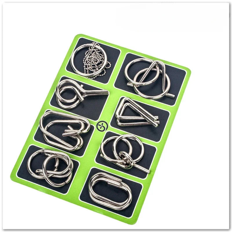 Lot de 8 casse-têtes métalliques pour enfants et adultes — Puzzle de logique