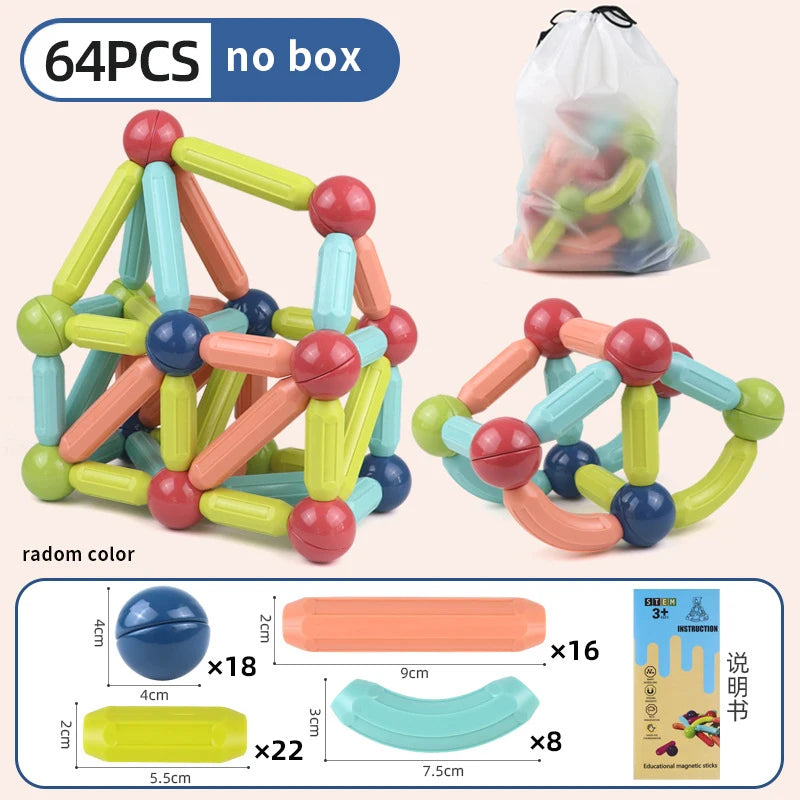 Jeu de construction magnétique pour enfants — Blocs éducatifs Montessori