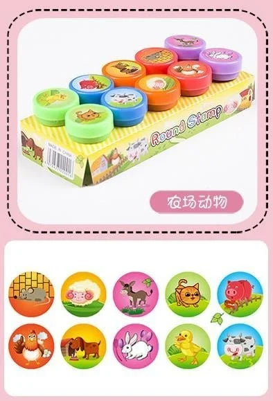 Lot de 10 tampons auto-encreurs pour enfants